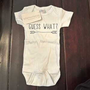 Guess what? Pregnancy announcement onesie. Baby announcement. Baby shower. NWT.